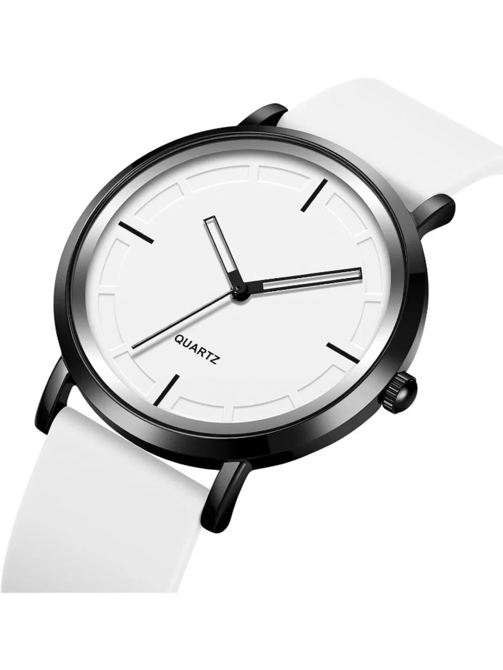 Unisex White Lightweight Simple Luxury Quartz Silicone Band Fashion Wrist Watch